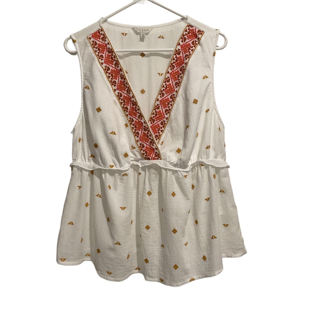Lucky Brand‎ Boho Tunic Top Sleeveless V-neck